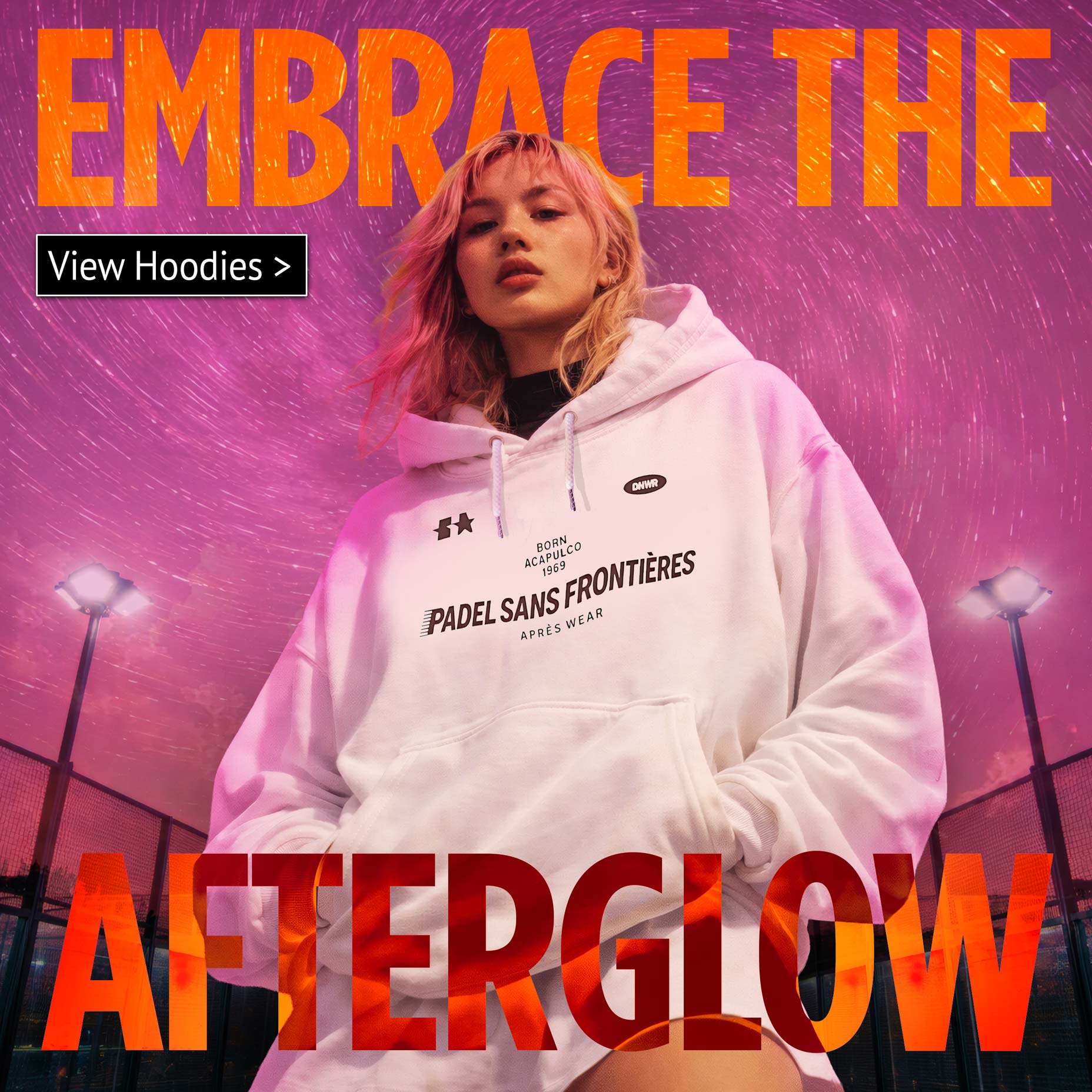 padel hoodies main image - Embrace the Afterglow