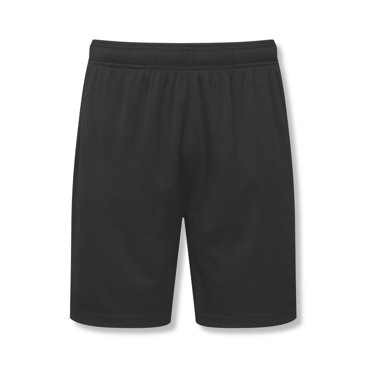 PSF Collective PSF On Court Black Shorts featuring a relaxed fit, textured mesh-like fabric, and an elastic waistband, centered against a plain white background. Designed for the Unwind
